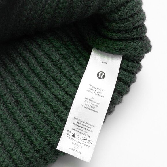 Lululemon Close-fit Wool-blend Ribbed Knit Beanie Merino Wool Roll Fisherman - Picture 5 of 11